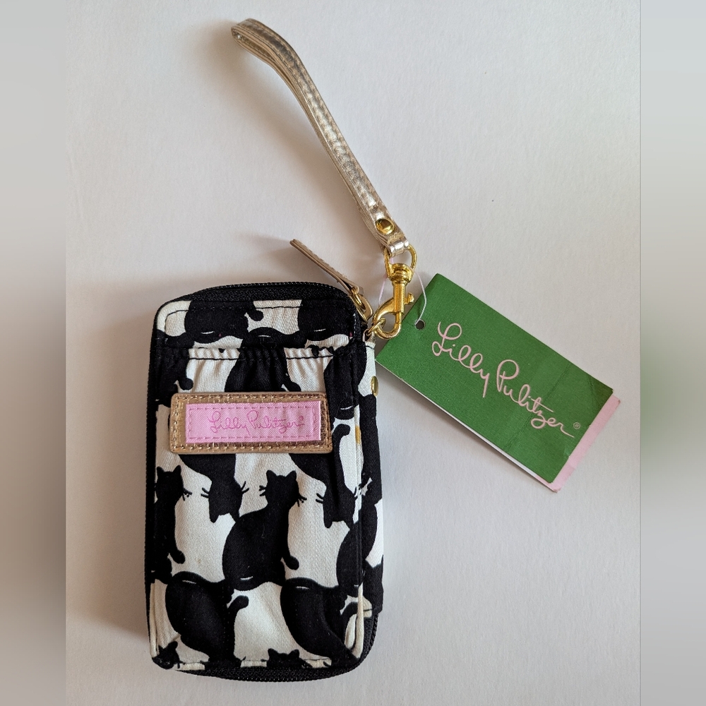 Lilly Pulitzer Wristlet Black And White Cat Print Fancy Feast